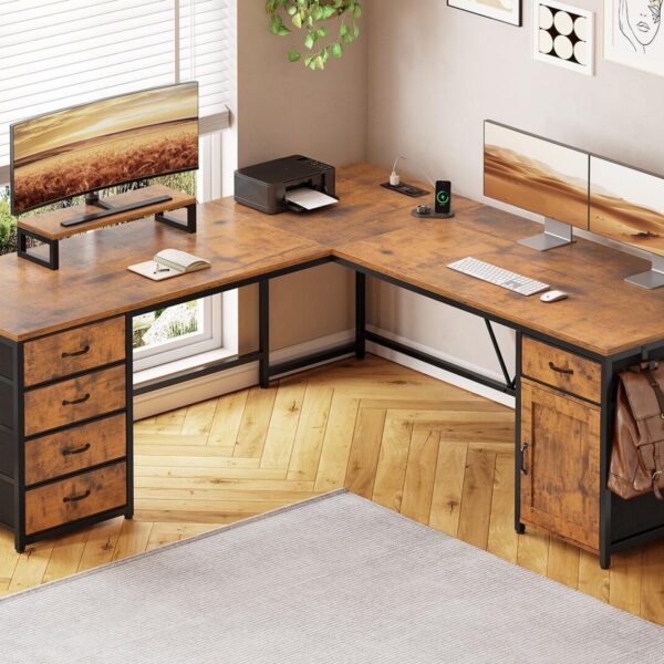L-shaped office desk