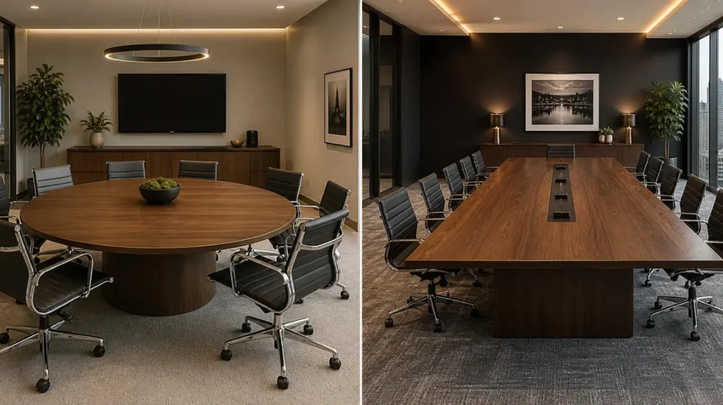 Round vs Rectangular Meeting Tables